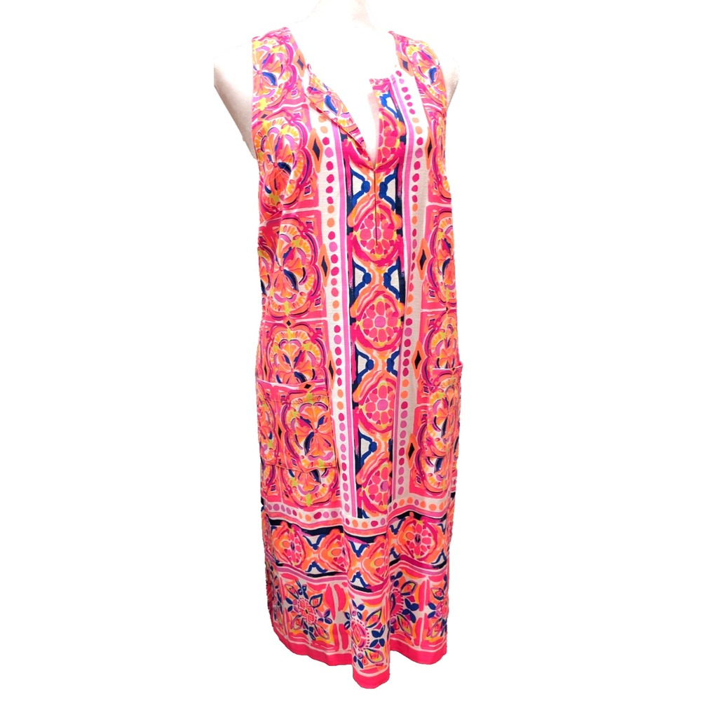 NWT LILLY PULITZER CARLOTTA STRETCH SHIFT DRESS SZ 6 PINK FUSION PKTS ROCK HOUSE
